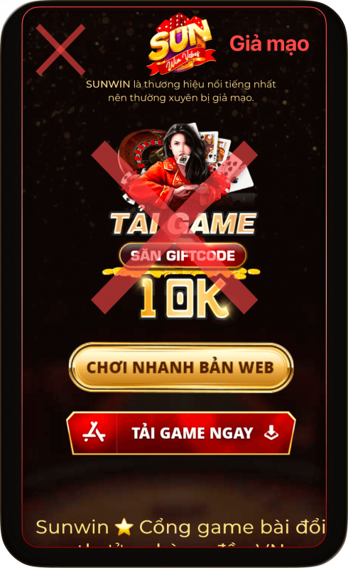 sunwin giả mạo